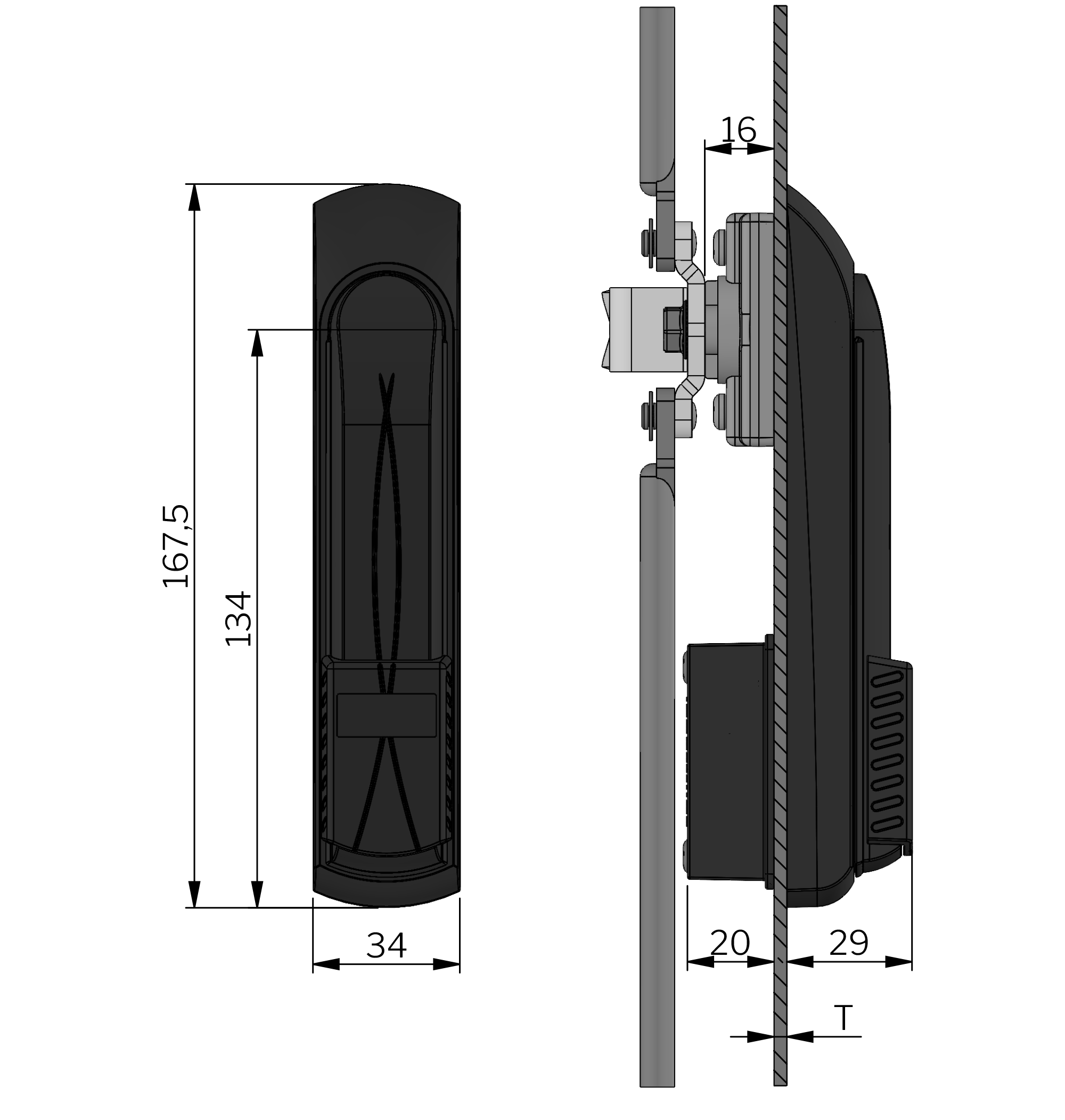 Vision Swing Handle RC2 for oval cylinder