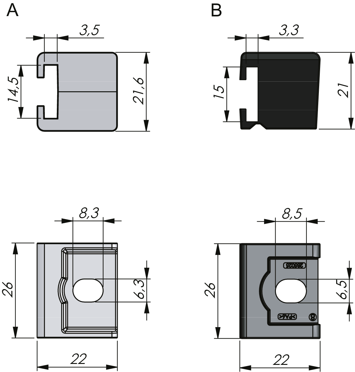 Guías de varilla para varillas planas