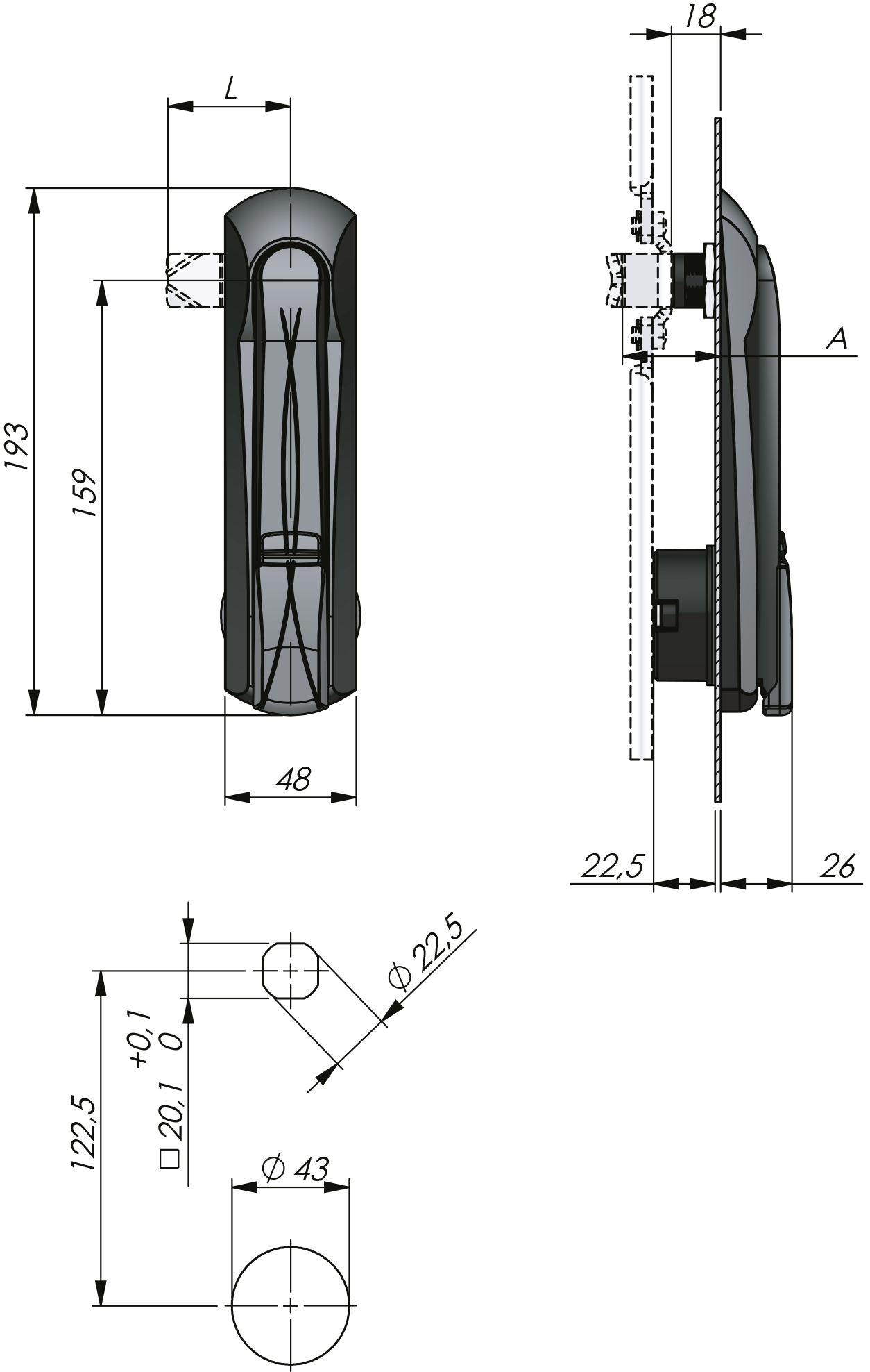 Vision Swing Handle for oval cylinder Vision Swing Handle for oval cylinder