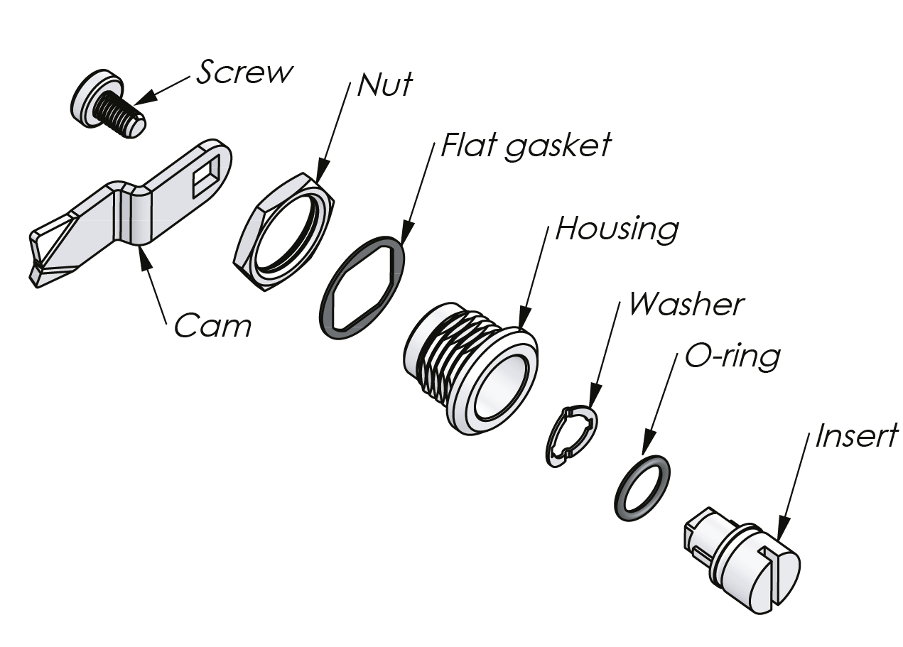 Cuarto de vuelta compacto 13.5 mm