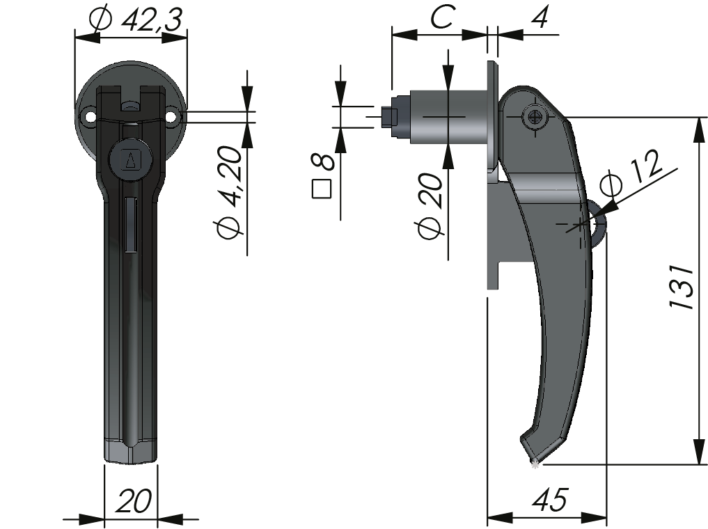 Compression Handle 36-56 mm Compression Handle 36-56 mm