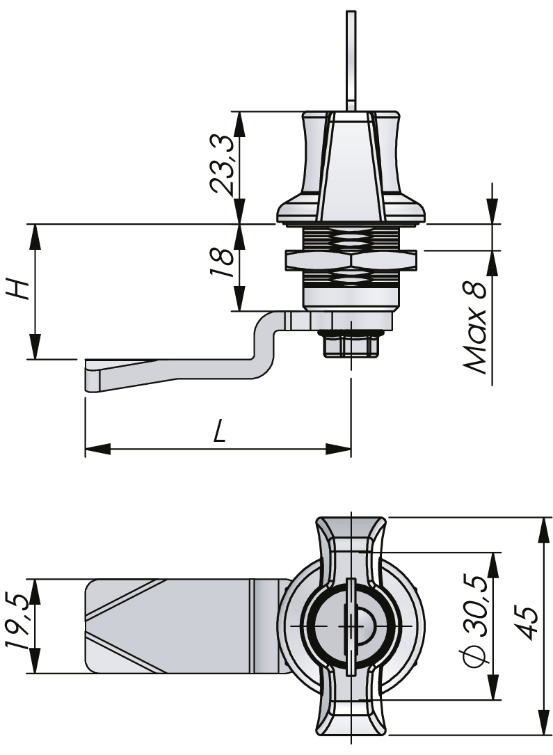Quarter-Turn Wing Knob 18 mm Quarter-Turn Wing Knob 18 mm
