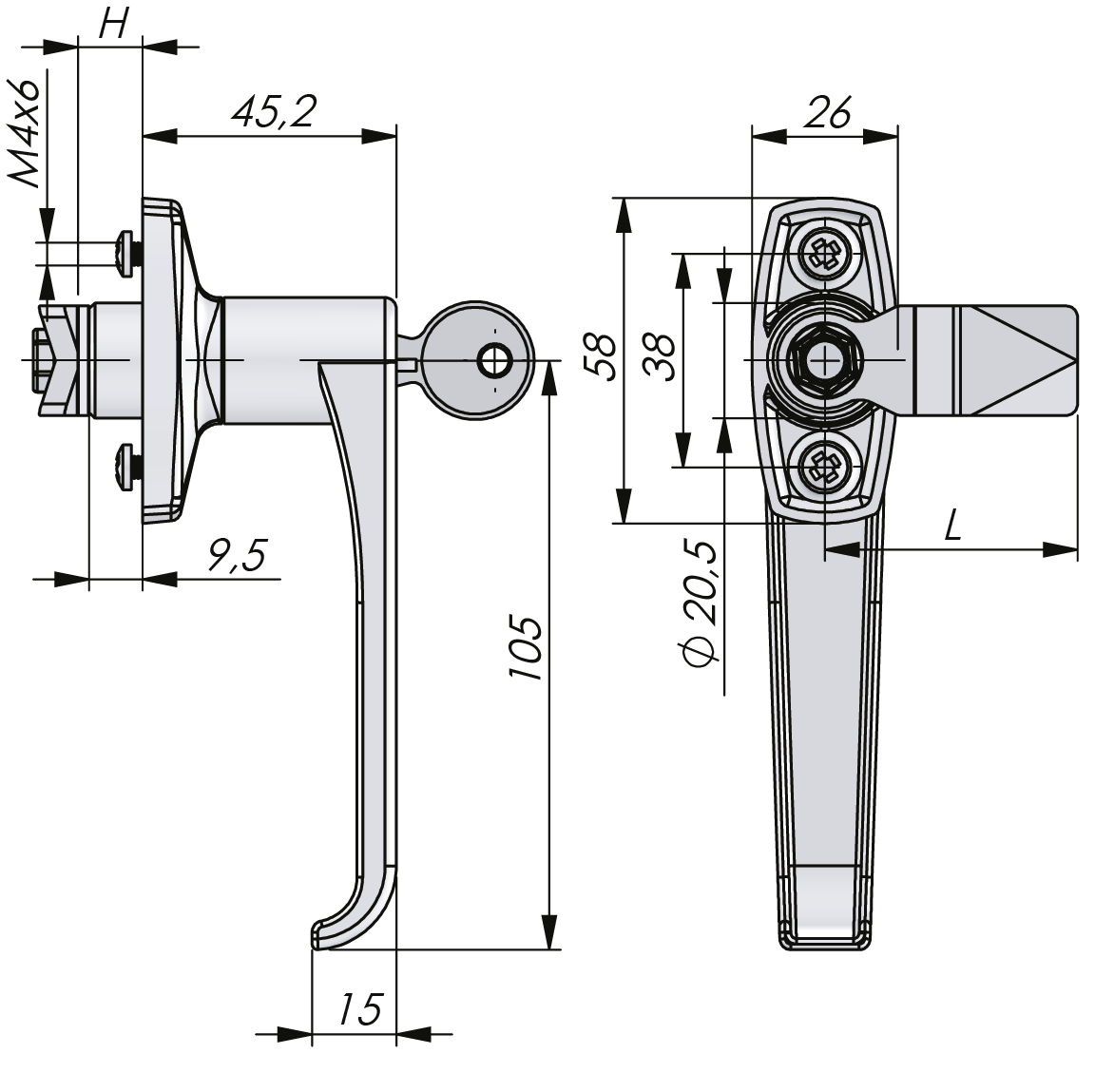 Quarter-Turn L-Handle Quarter-Turn L-Handle