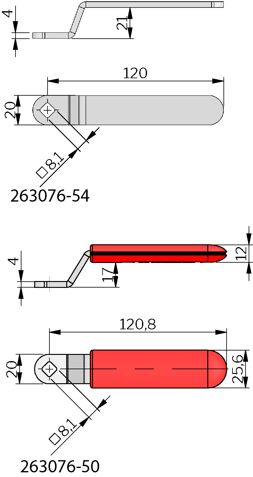 Klima-flex 1 Inside Handles Stainless Steel Klima-flex 1 Inside Handles Stainless Steel