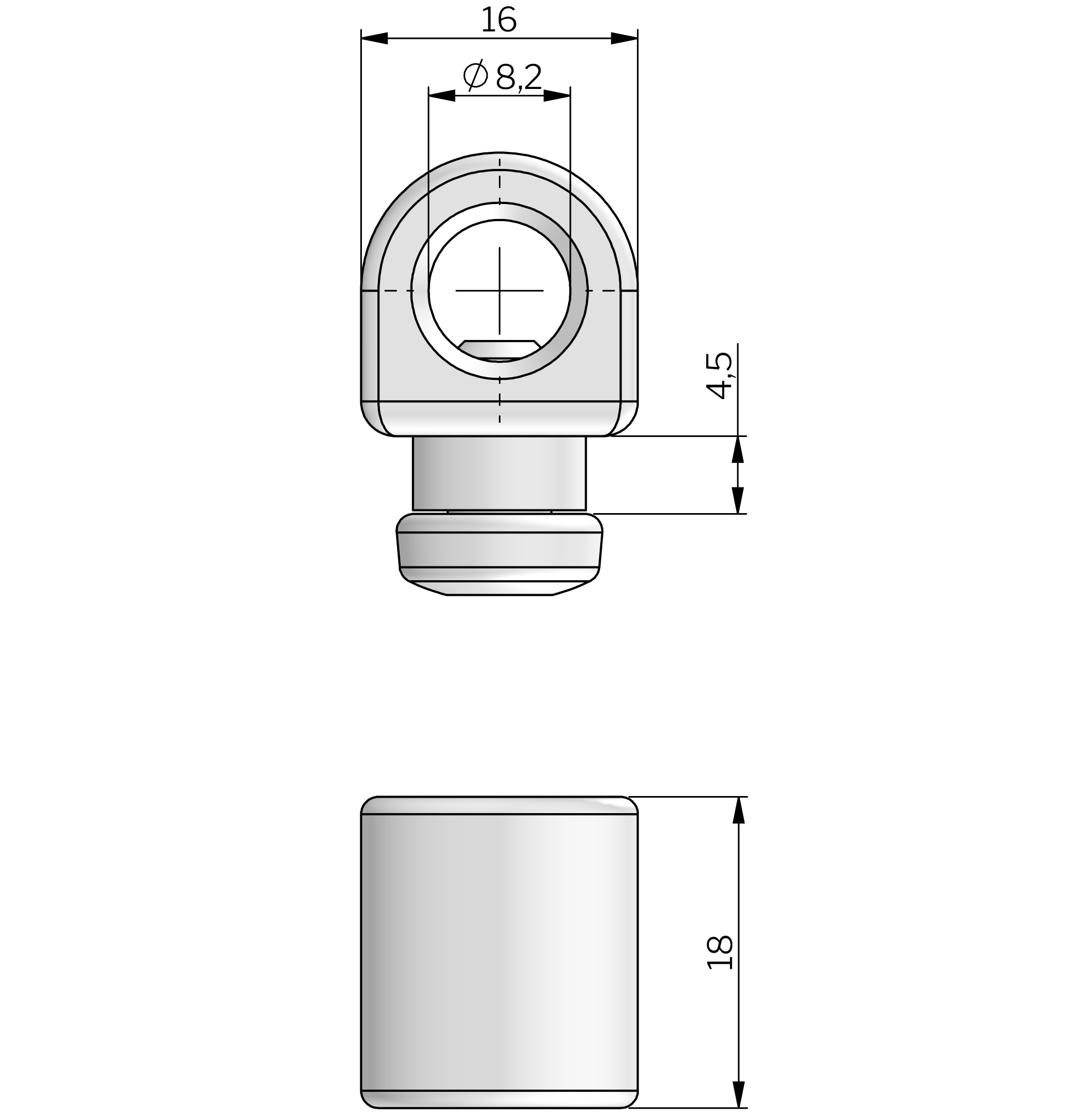 Klima-flex Rod Link for inside handle Klima-flex Rod Link for inside handle