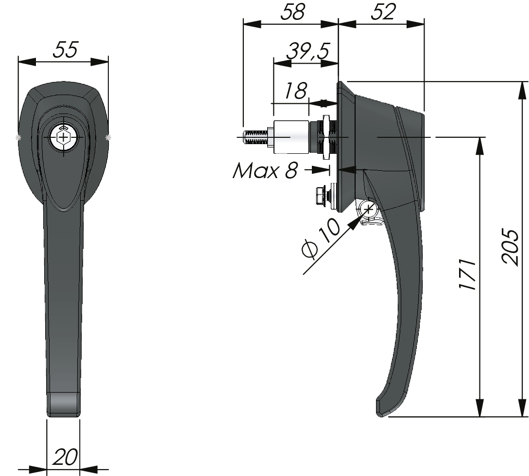 Defeater Handle Standard Defeater Handle Standard