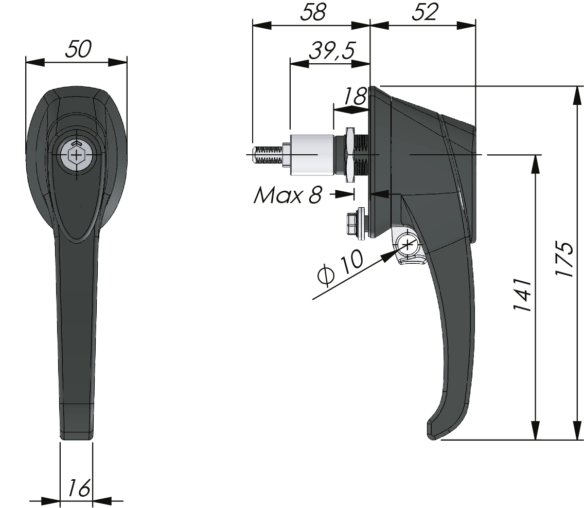 Defeater Handle Compact Defeater Handle Compact