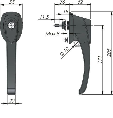 Defeater Handle Standard Defeater Handle Standard