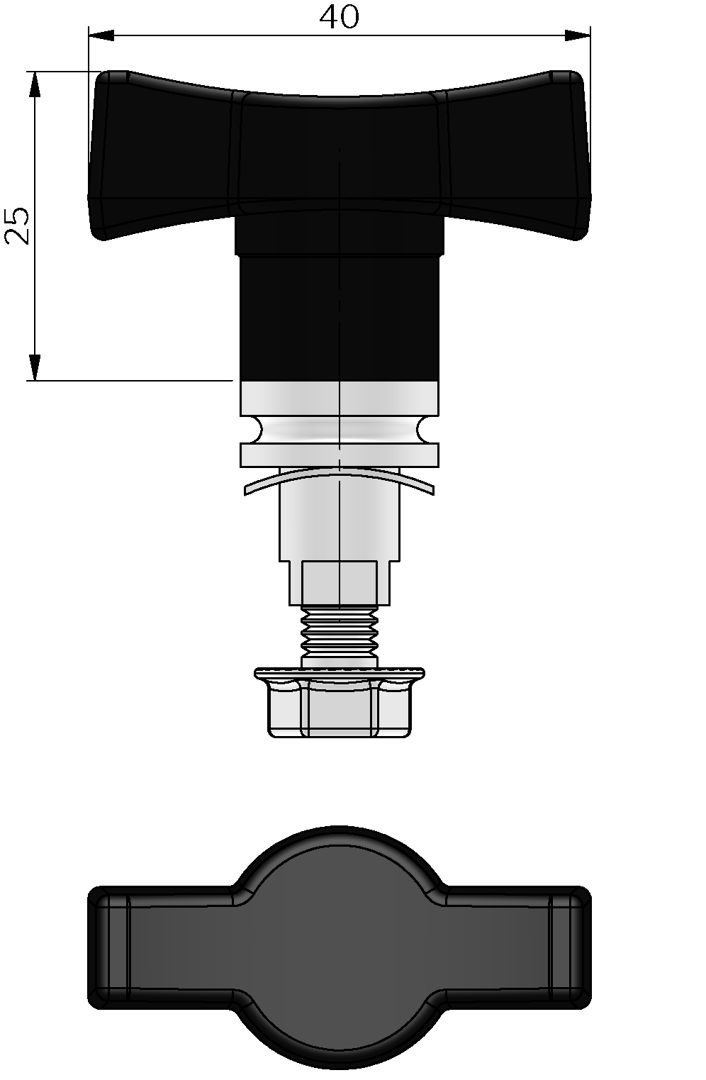 Wing Knobs for Quarter-Turn Latches Wing Knobs for Quarter-Turn Latches