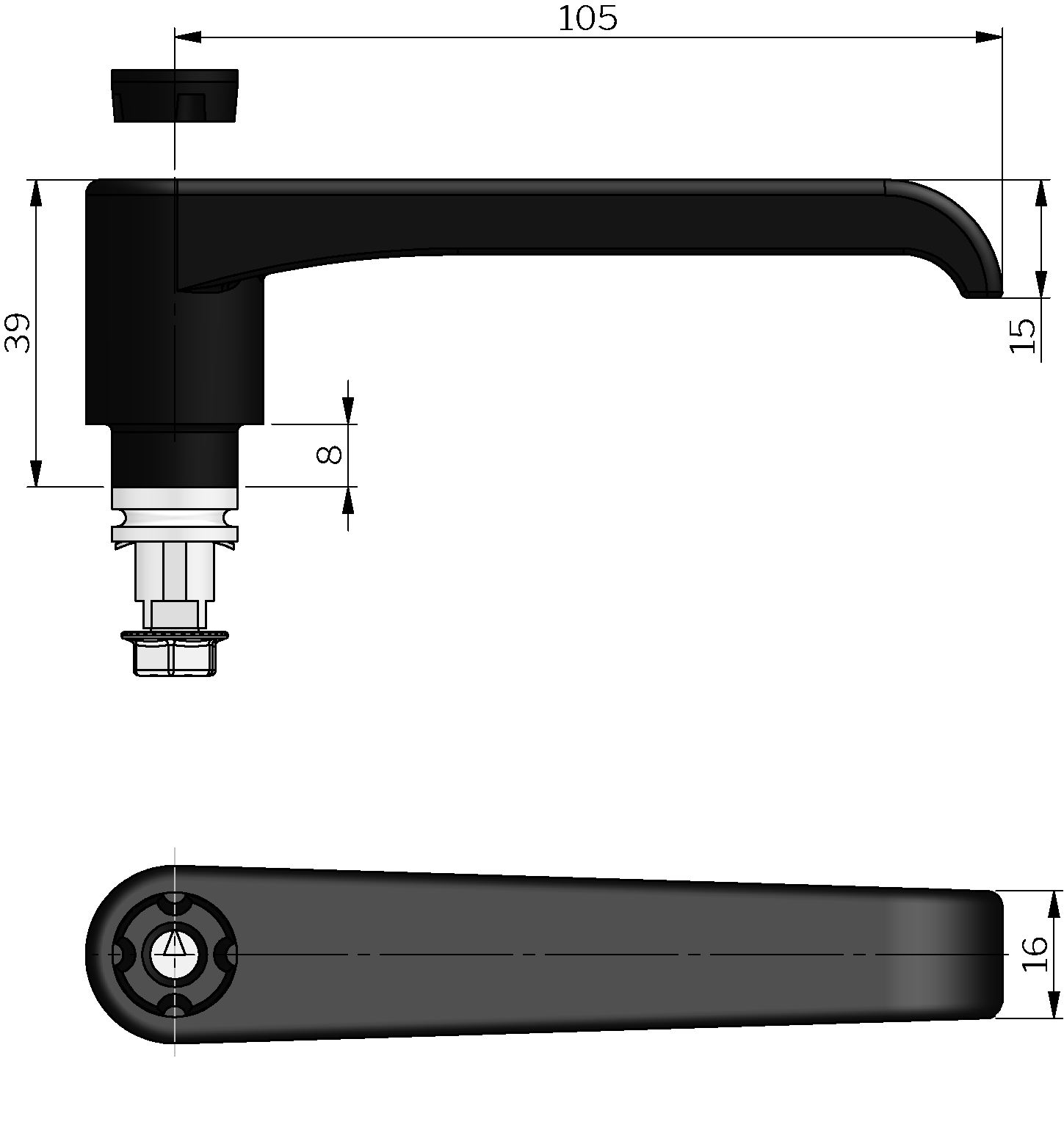 L-handle for Quarter-Turn Latches L-handle for Quarter-Turn Latches