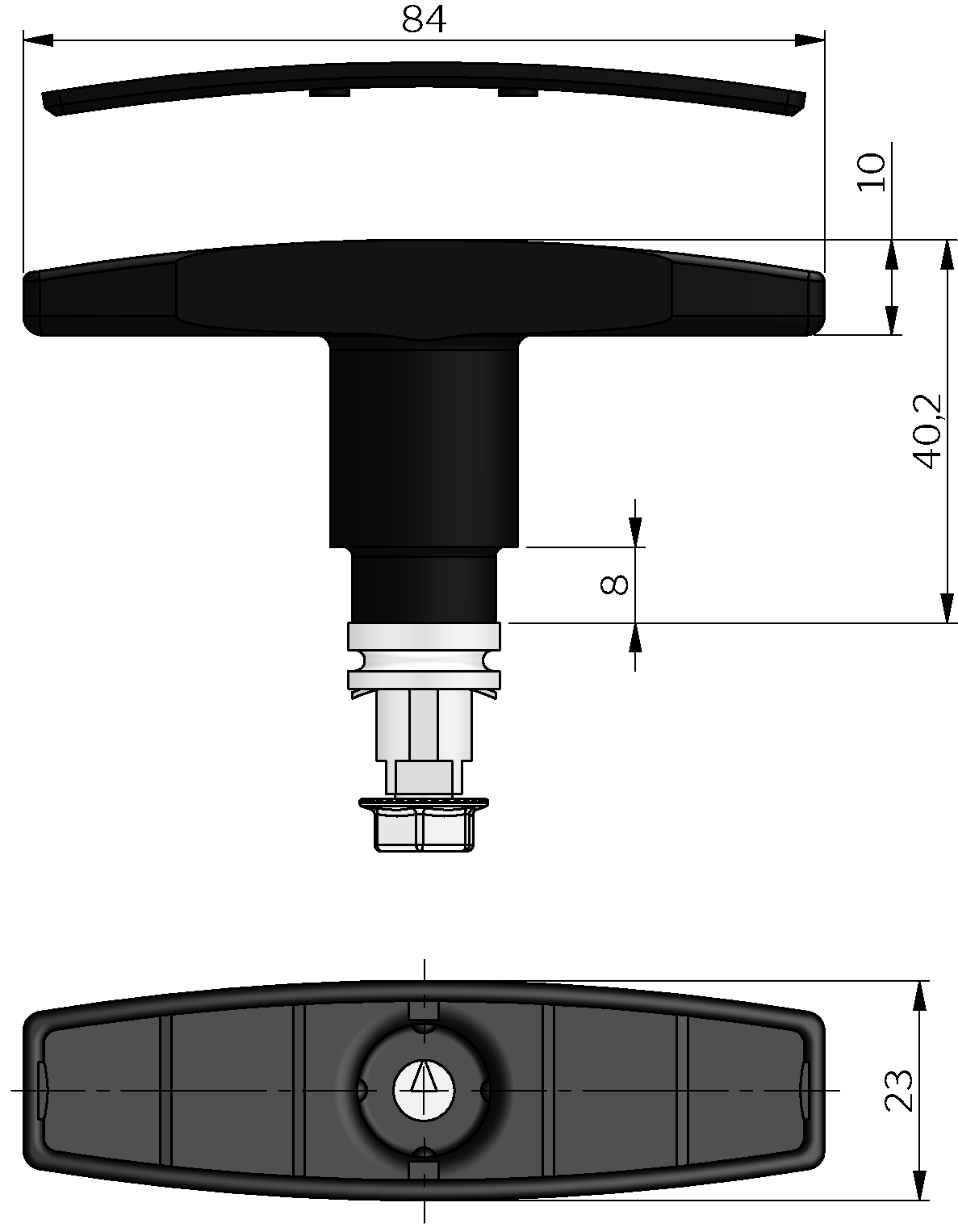 T-handle for Quarter-Turn Latches T-handle for Quarter-Turn Latches