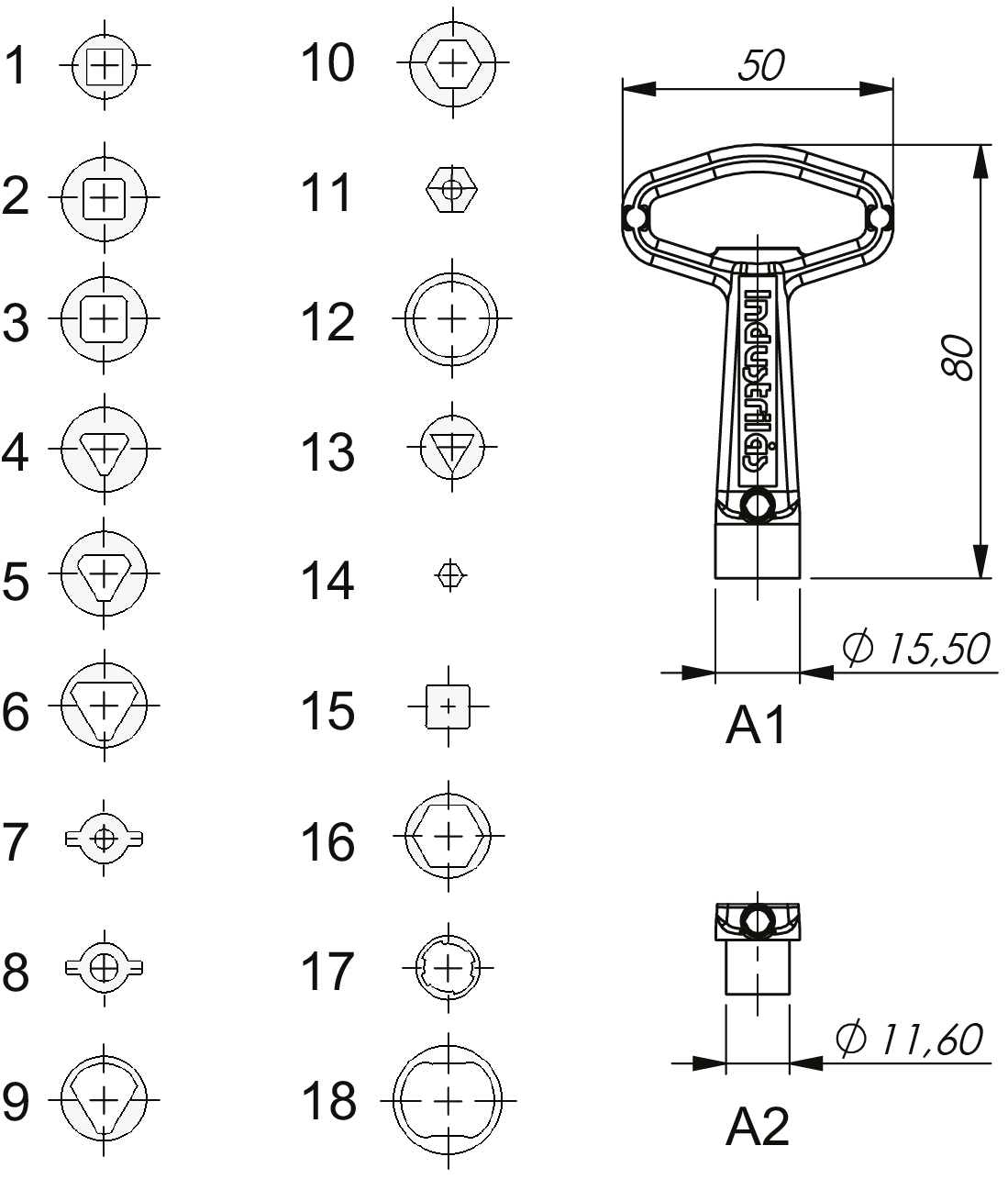 llaves para insertos 