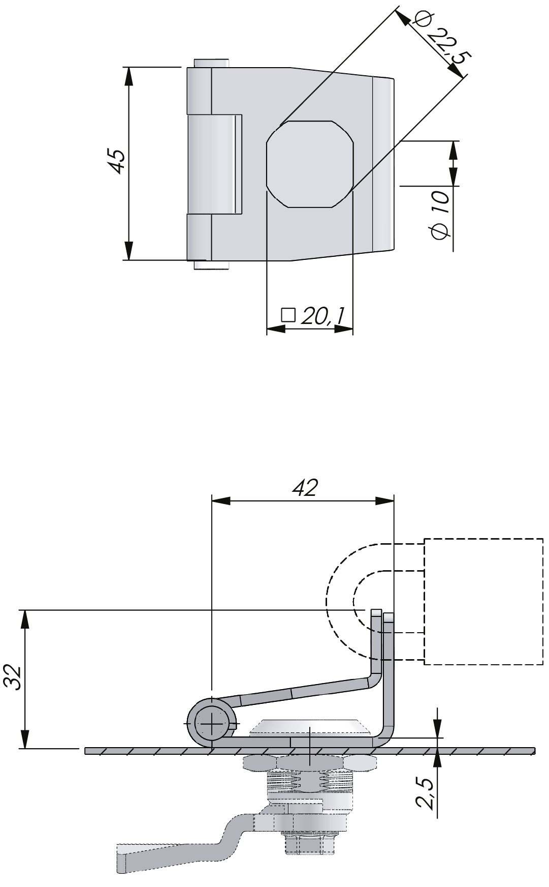 Adaptador para candado SS 304