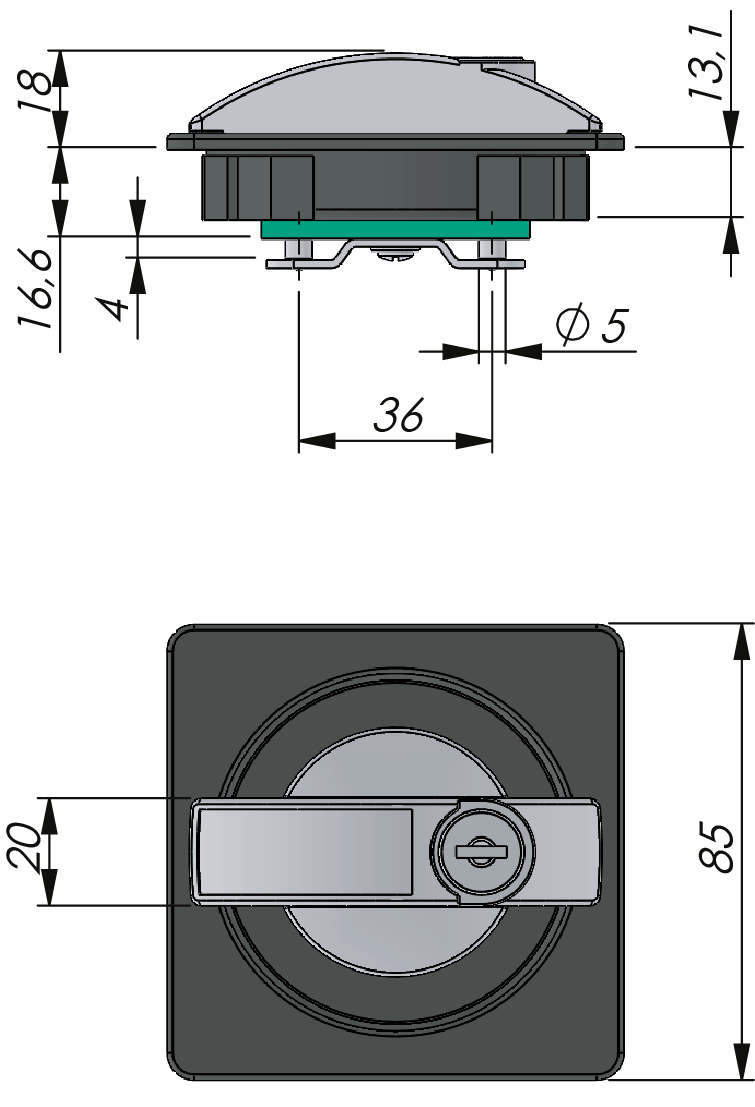 Quarter-turn Square Latches Quarter-turn Square Latches