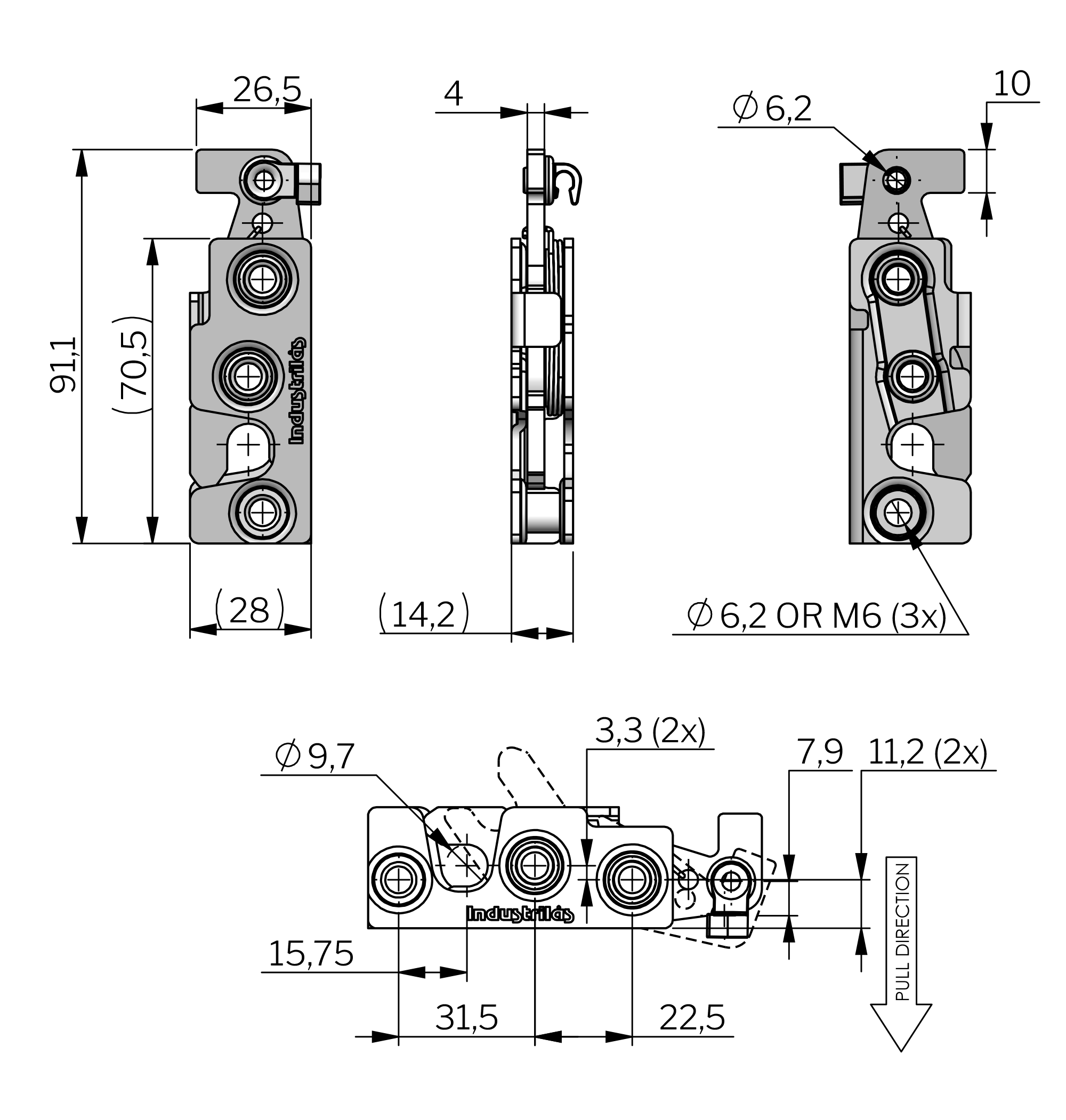 Vector Rotary Latch - Offset Push Vector Rotary Latch - Offset Push