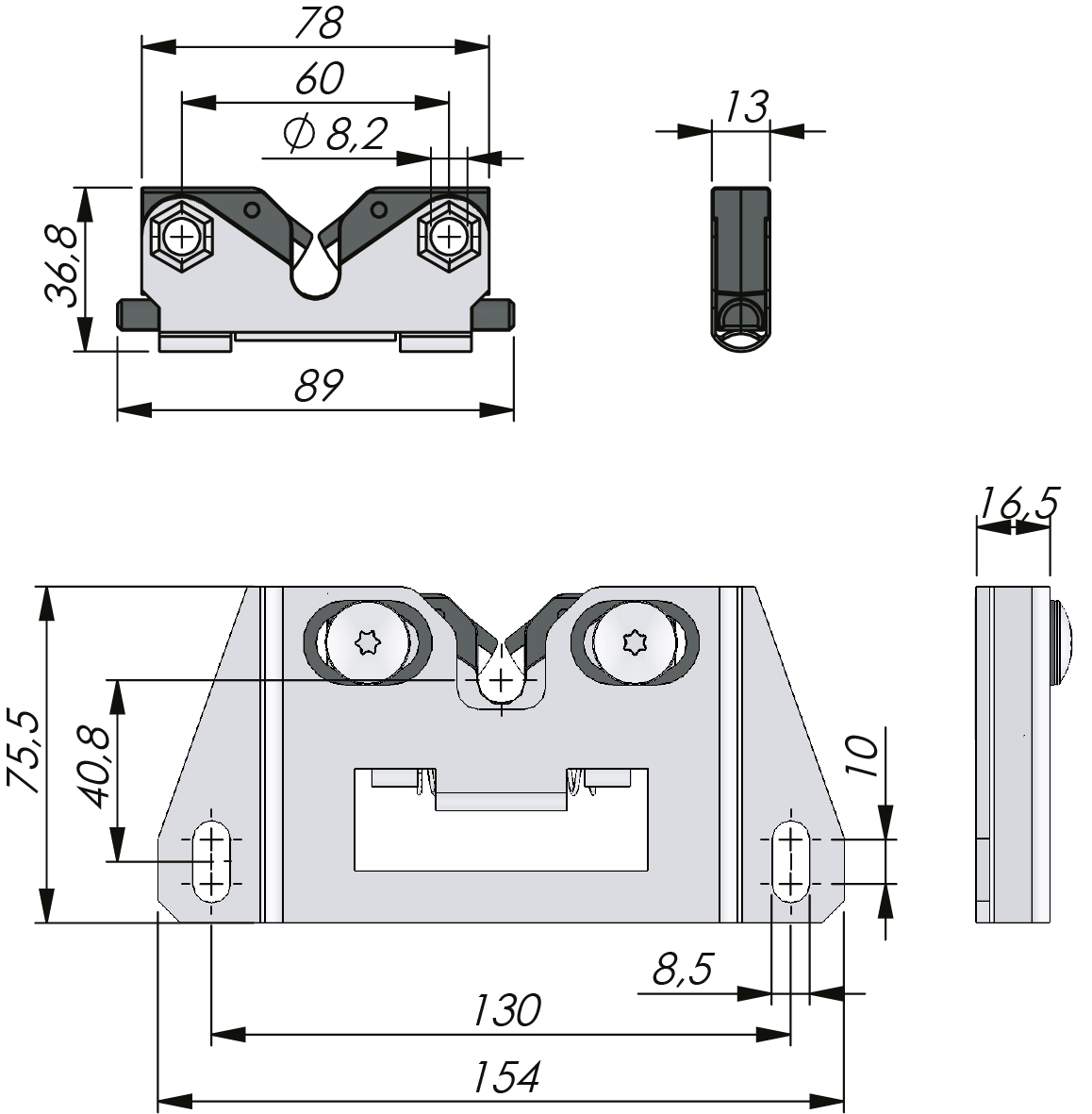Cerradura de golpe para varilla de Ø 10 mm Cerradura de golpe para varilla de Ø 10 mm