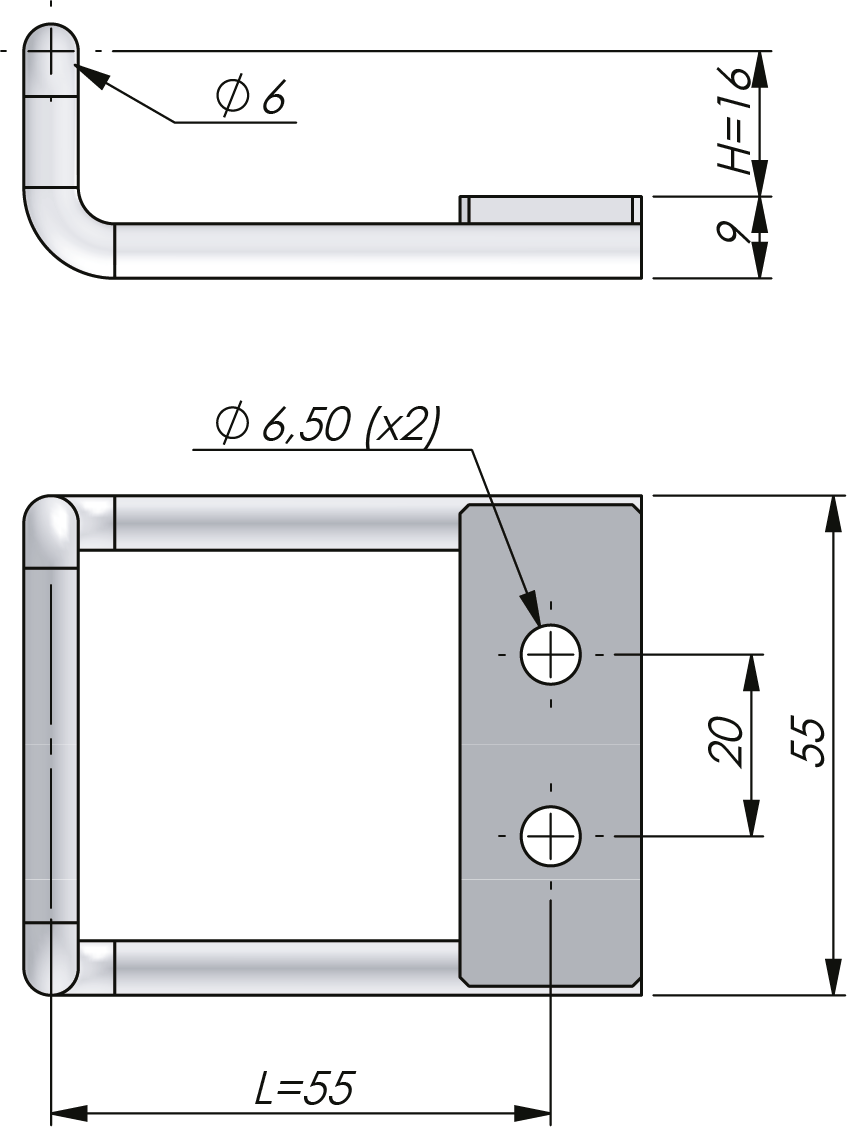 Leva con gancho Vector P