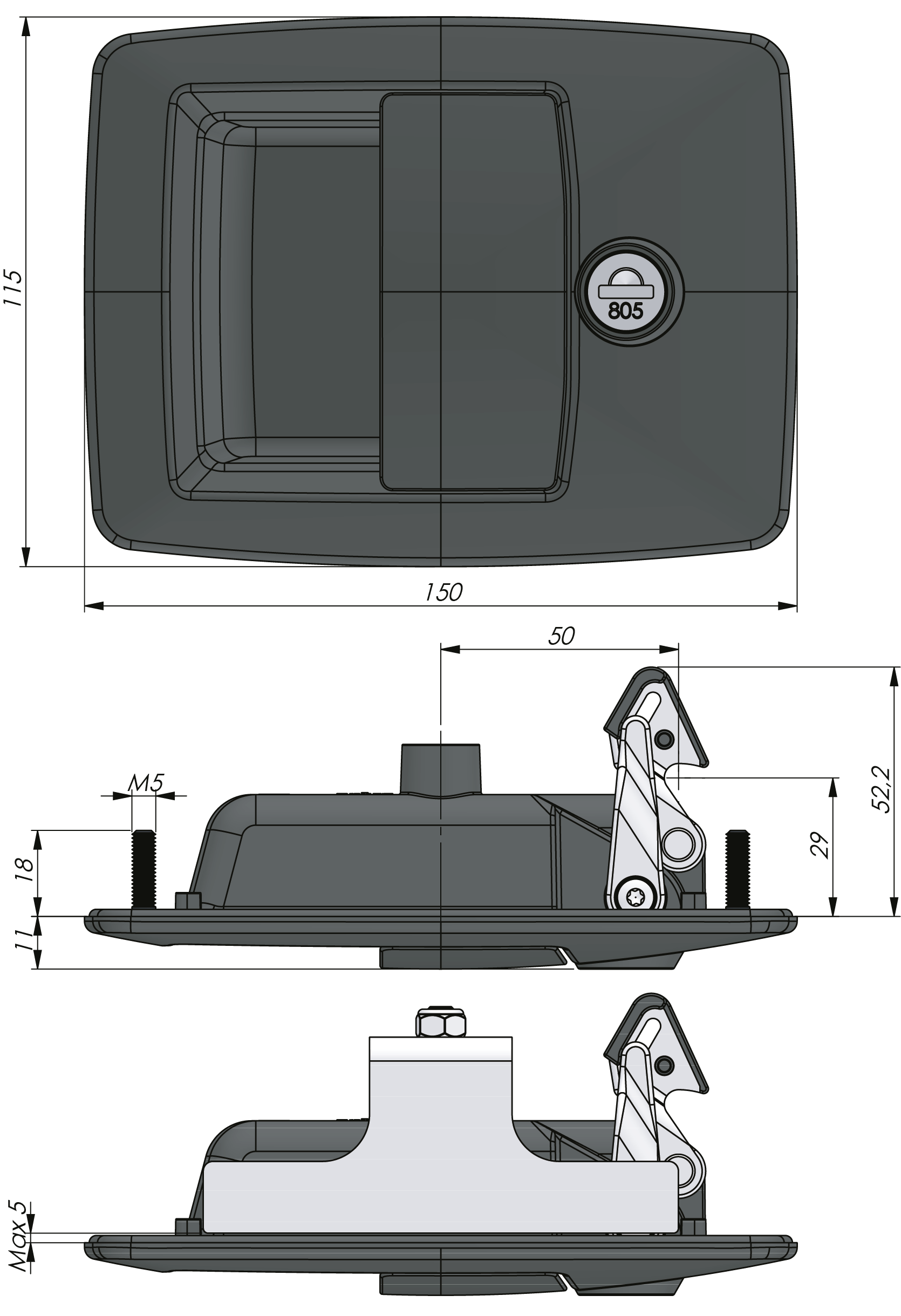 Leva con gancho Vector P