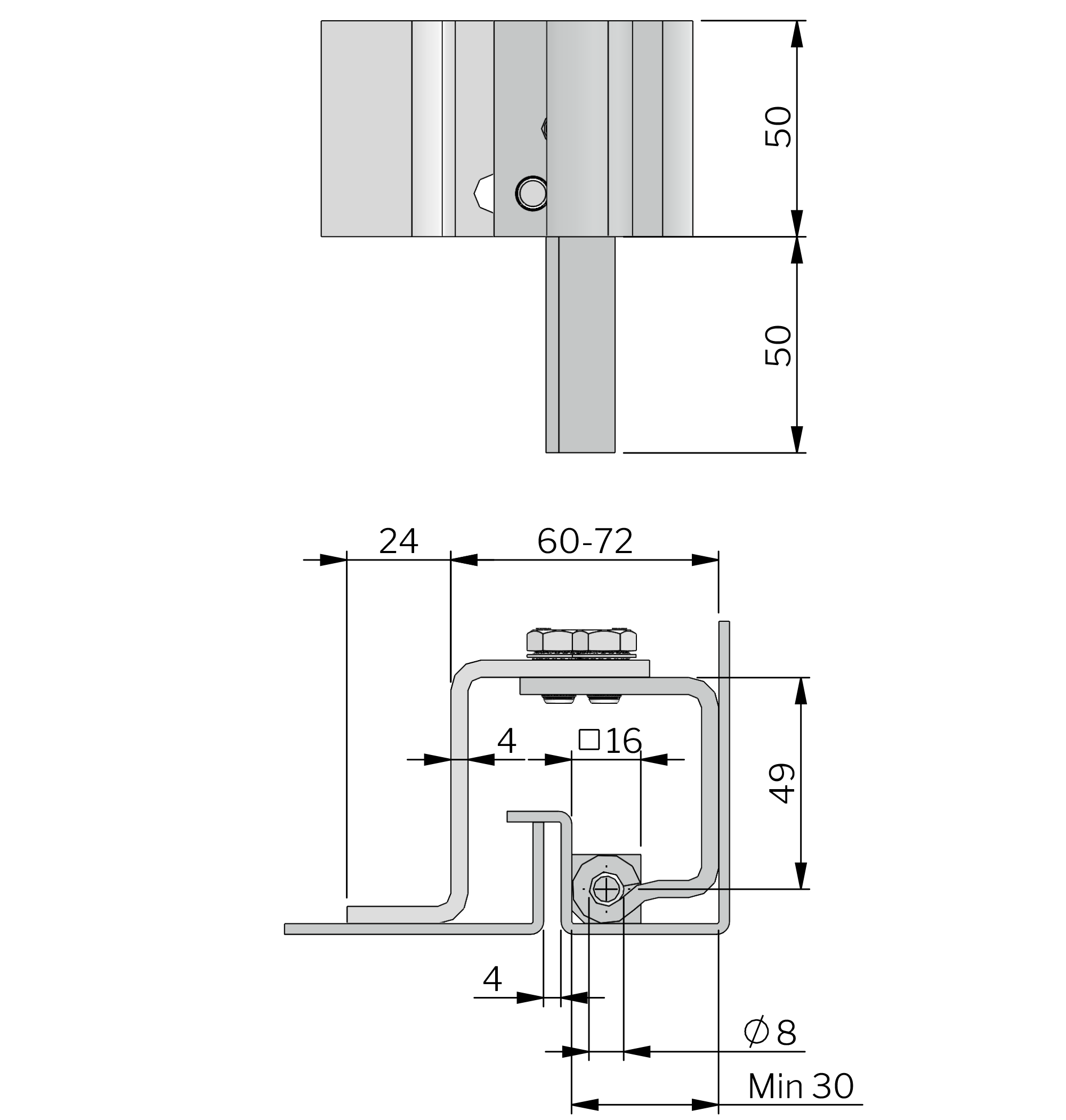 Bisagra oculta desmontable ajustable 100 ° Bisagra oculta desmontable ajustable 100 °