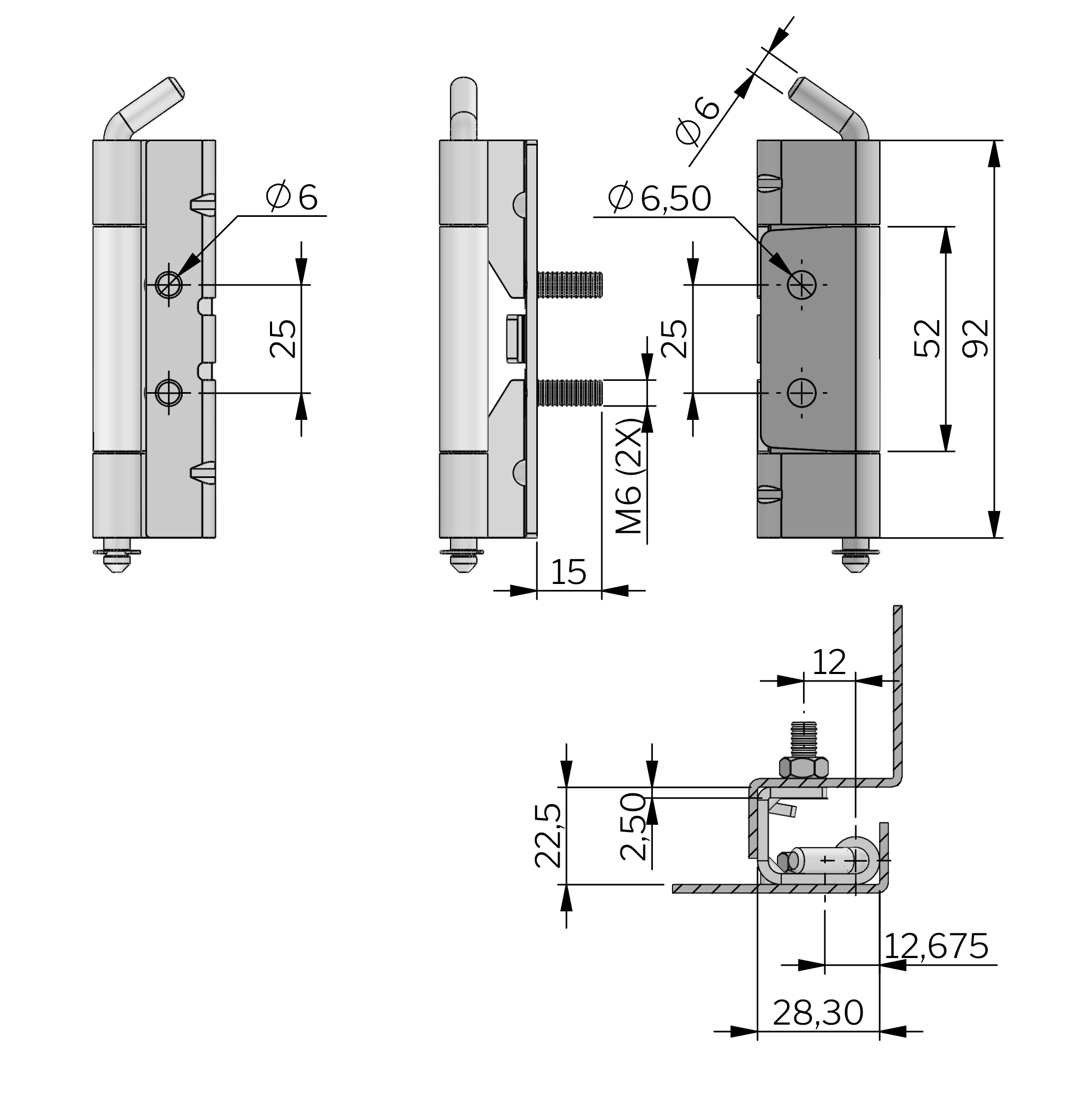 Bisagra oculta de 120°