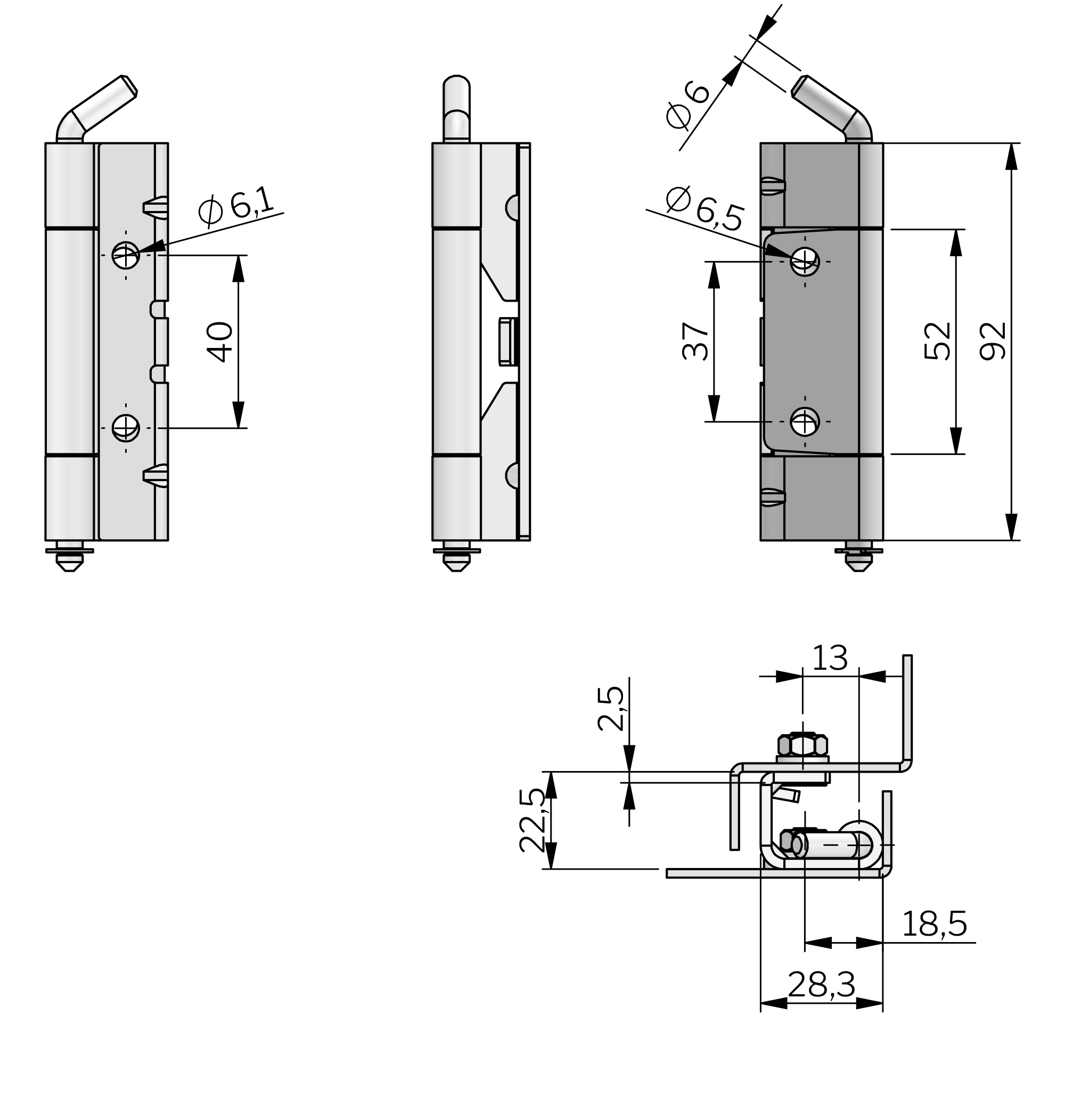 Bisagra oculta 120°