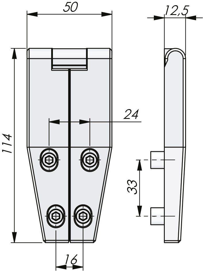 Klima-flex Extended Adjustable 2D-Hinge 180° Klima-flex Extended Adjustable 2D-Hinge 180°