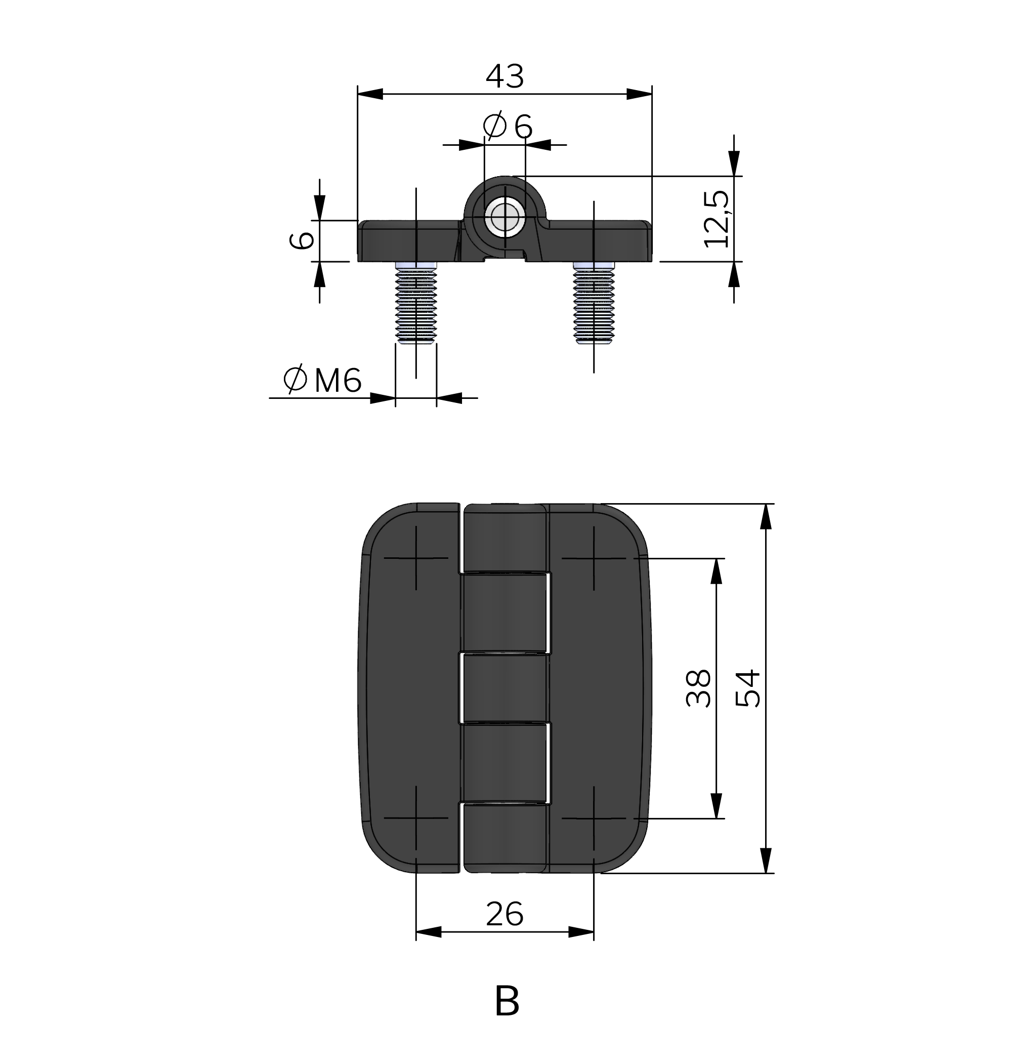 External Hinge 54x43 mm 180° External Hinge 54x43 mm 180°