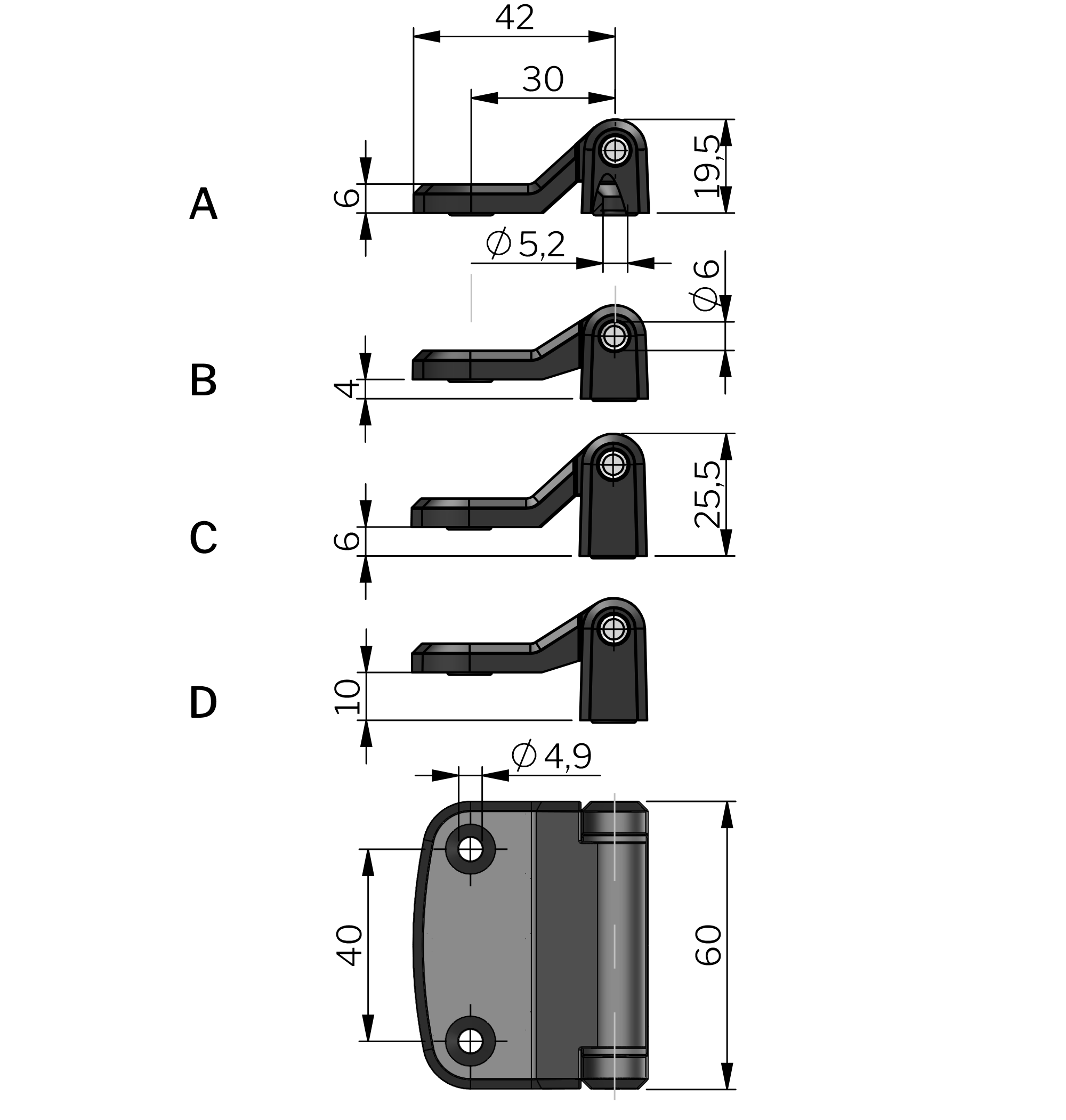 External Hinge 180° External Hinge 180°