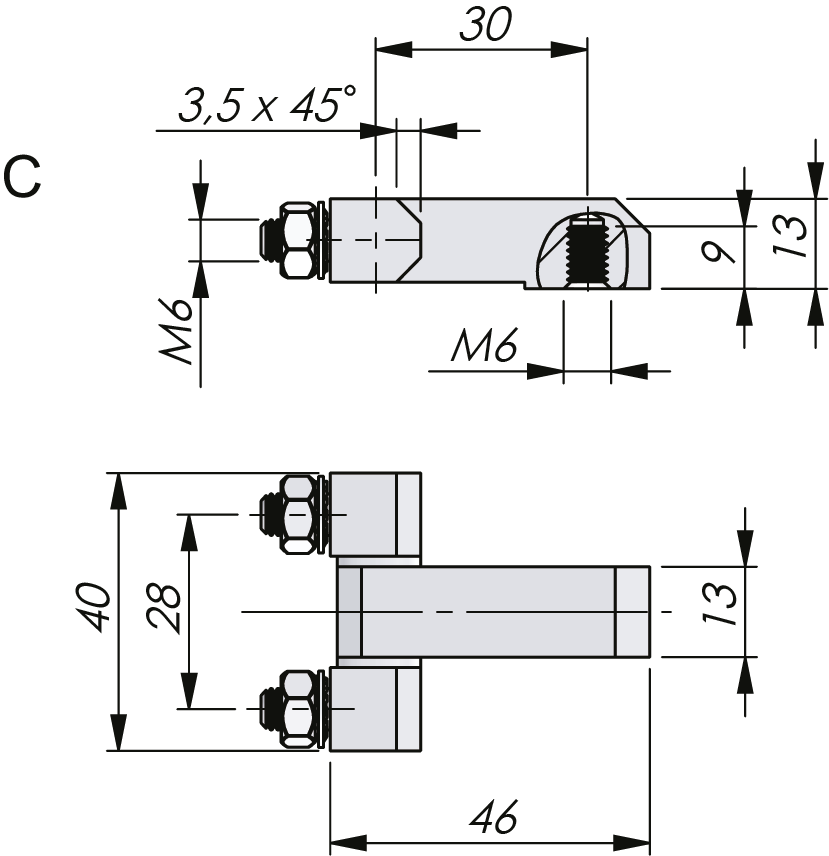External Bolt-On Hinge 180° External Bolt-On Hinge 180°