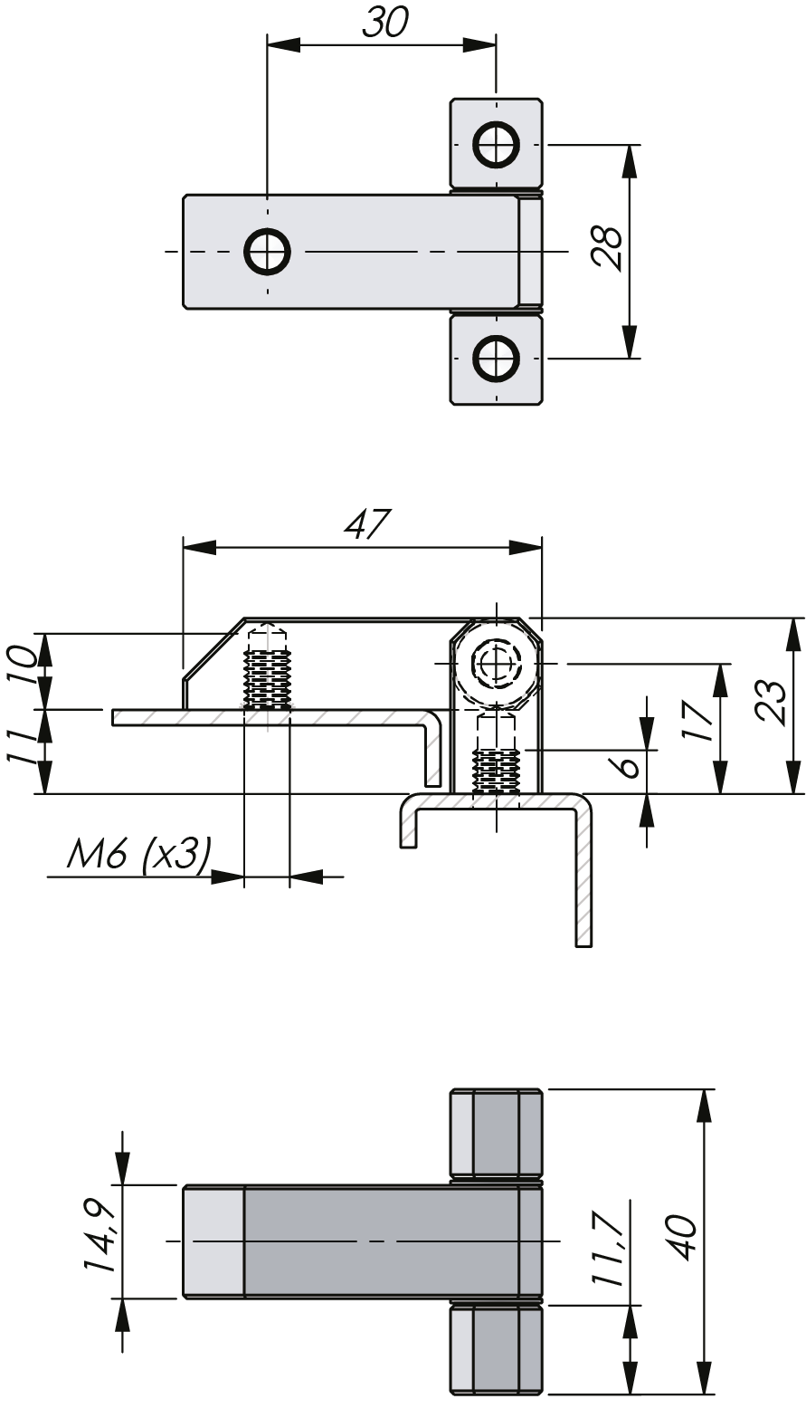 External Bolt-On Hinge 180° External Bolt-On Hinge 180°