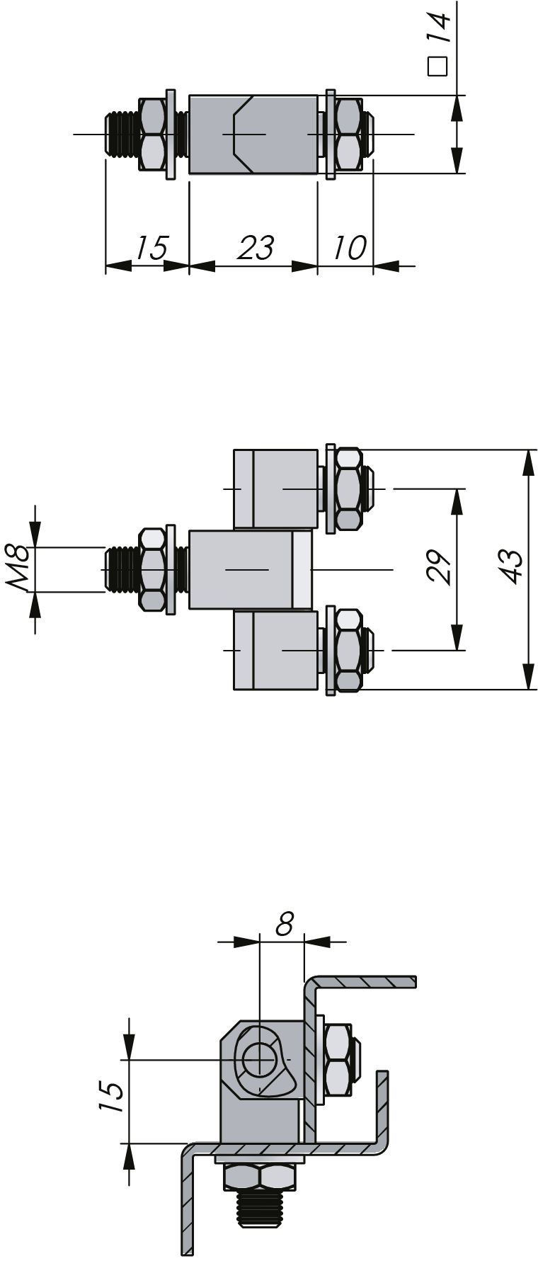 External Bolt-On Hinge 180° External Bolt-On Hinge 180°