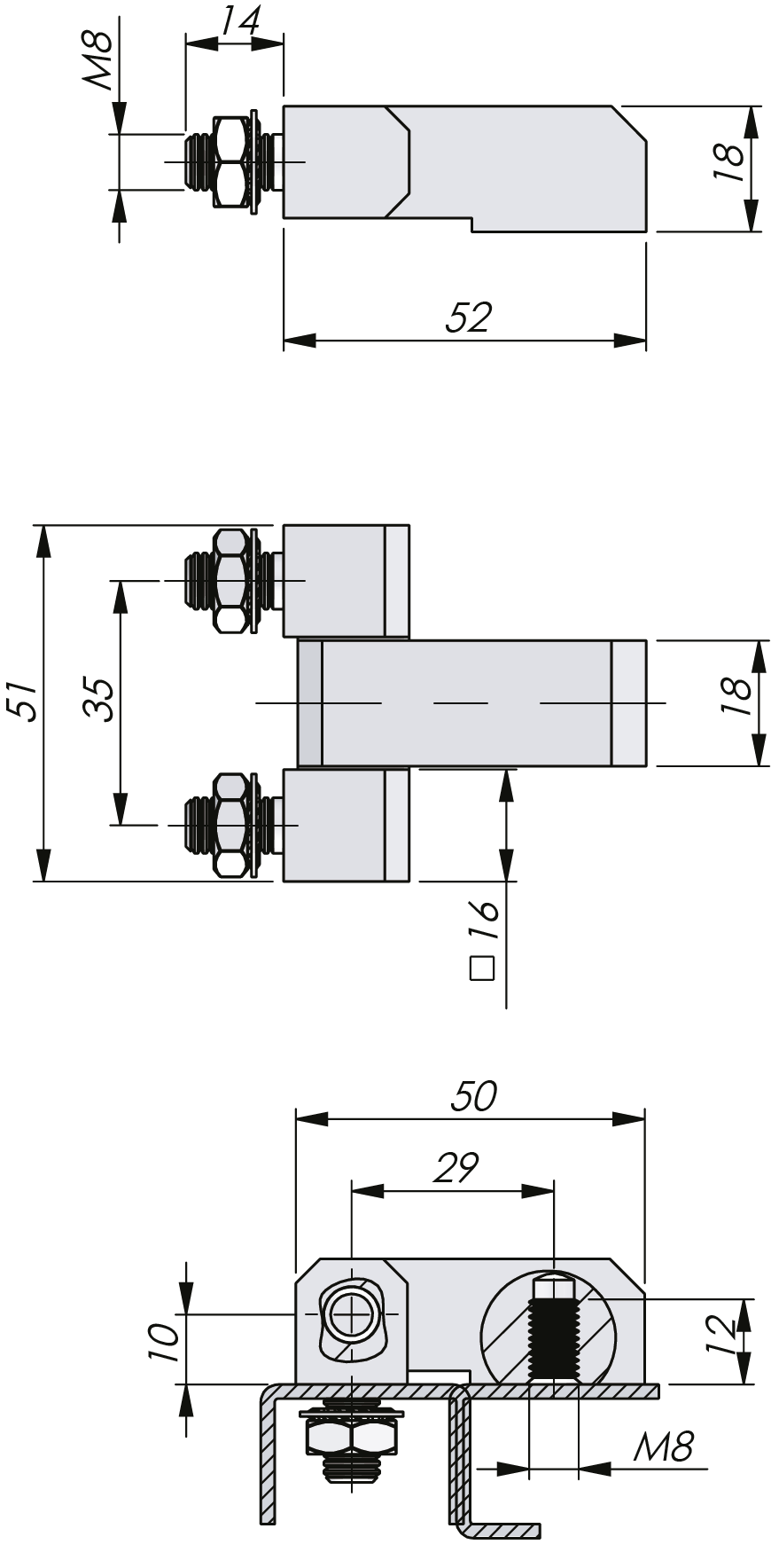 External Bolt-On Hinge 180° External Bolt-On Hinge 180°