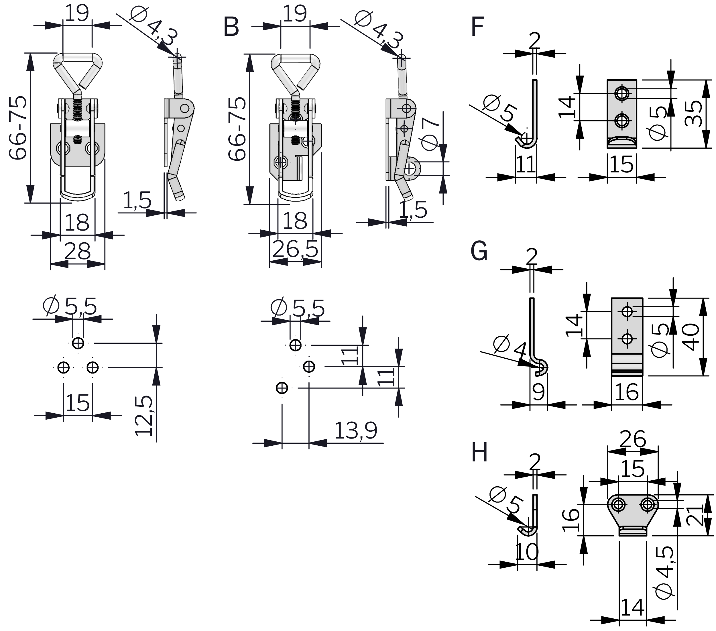 Adjustable Pull-Down Catch and Striker Adjustable Pull-Down Catch and Striker