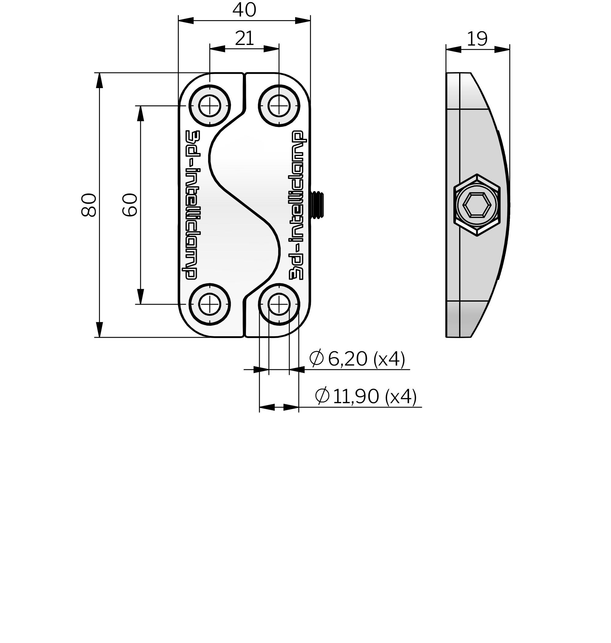 Lámpara ZD-Intelslamp 40x80mm