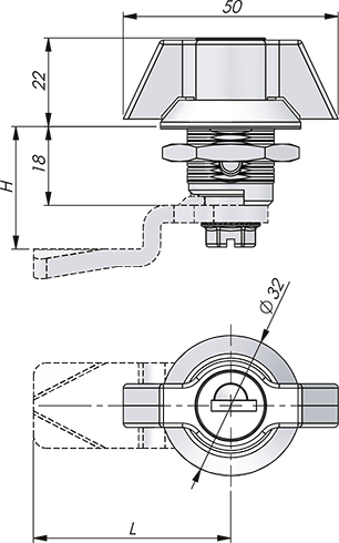 Quarter-turn Wing Knob Stainless Steel 18 mm Quarter-turn Wing Knob Stainless Steel 18 mm
