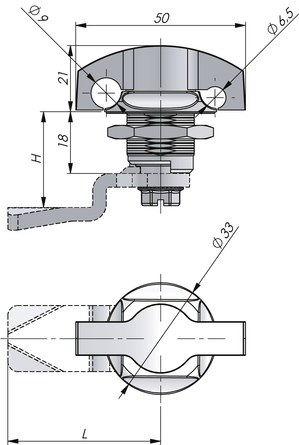 Quarter-turn Wing Knob Stainless Steel 18 mm Quarter-turn Wing Knob Stainless Steel 18 mm