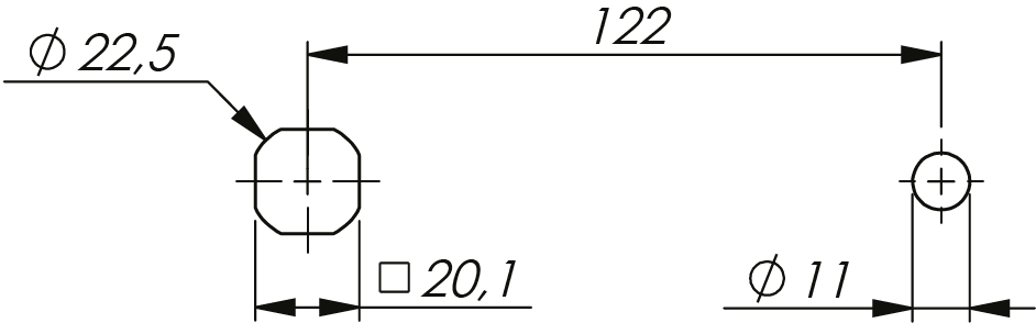 Quarter-turn L-handle Stainless Steel 18 mm Quarter-turn L-handle Stainless Steel 18 mm