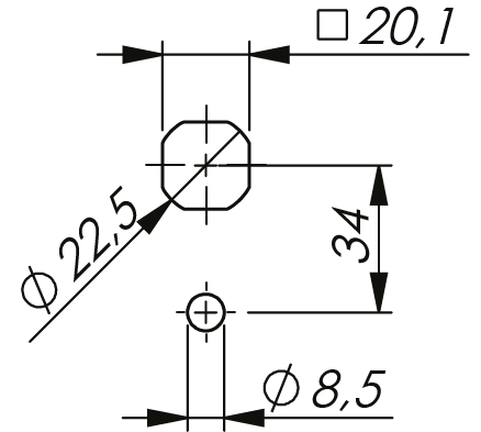 Defeater Handle Compact Stainless Steel 36 mm Defeater Handle Compact Stainless Steel 36 mm