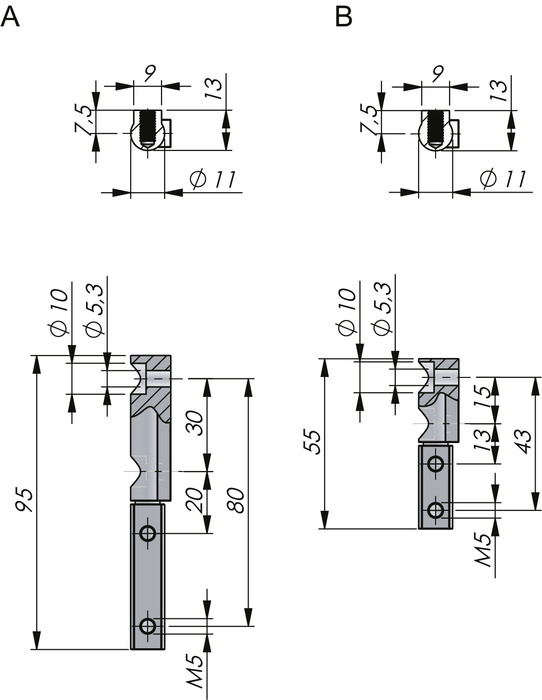 External Hinge 180° Stainless Steel External Hinge 180° Stainless Steel