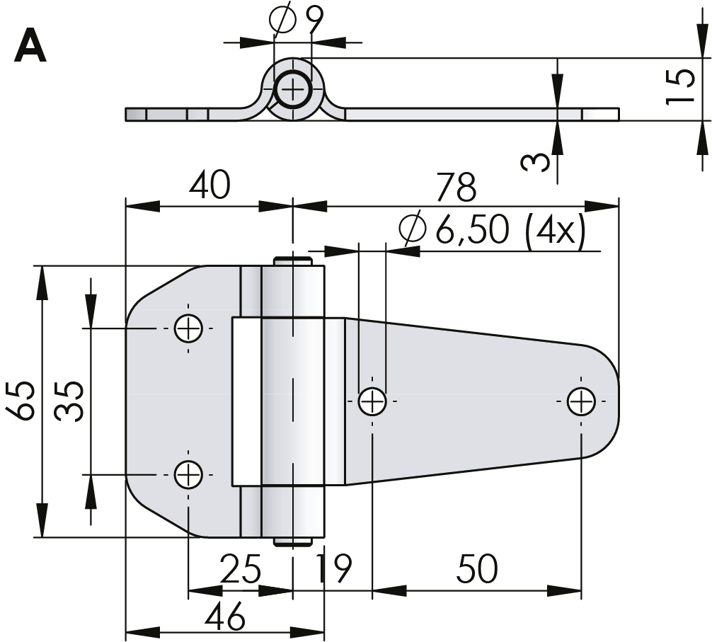 External Heavy-Duty Hinge 180° Stainless Steel External Heavy-Duty Hinge 180° Stainless Steel