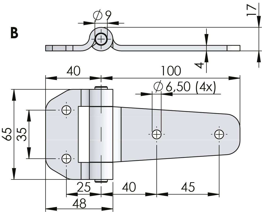 External Heavy-Duty Hinge 180° Stainless Steel External Heavy-Duty Hinge 180° Stainless Steel