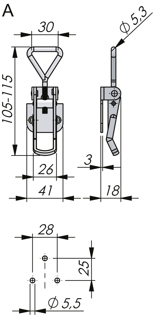 Adjustable Pull-Down Catch & Striker Adjustable Pull-Down Catch & Striker