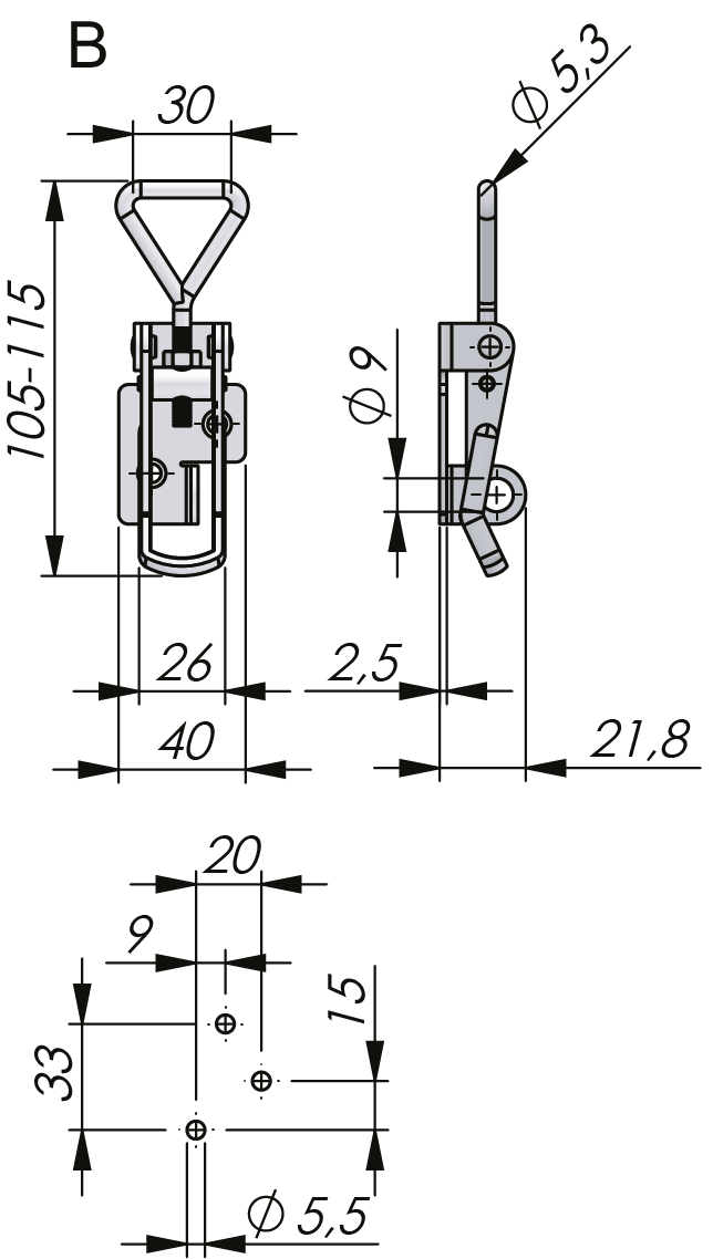 Adjustable Pull-Down Catch & Striker Adjustable Pull-Down Catch & Striker