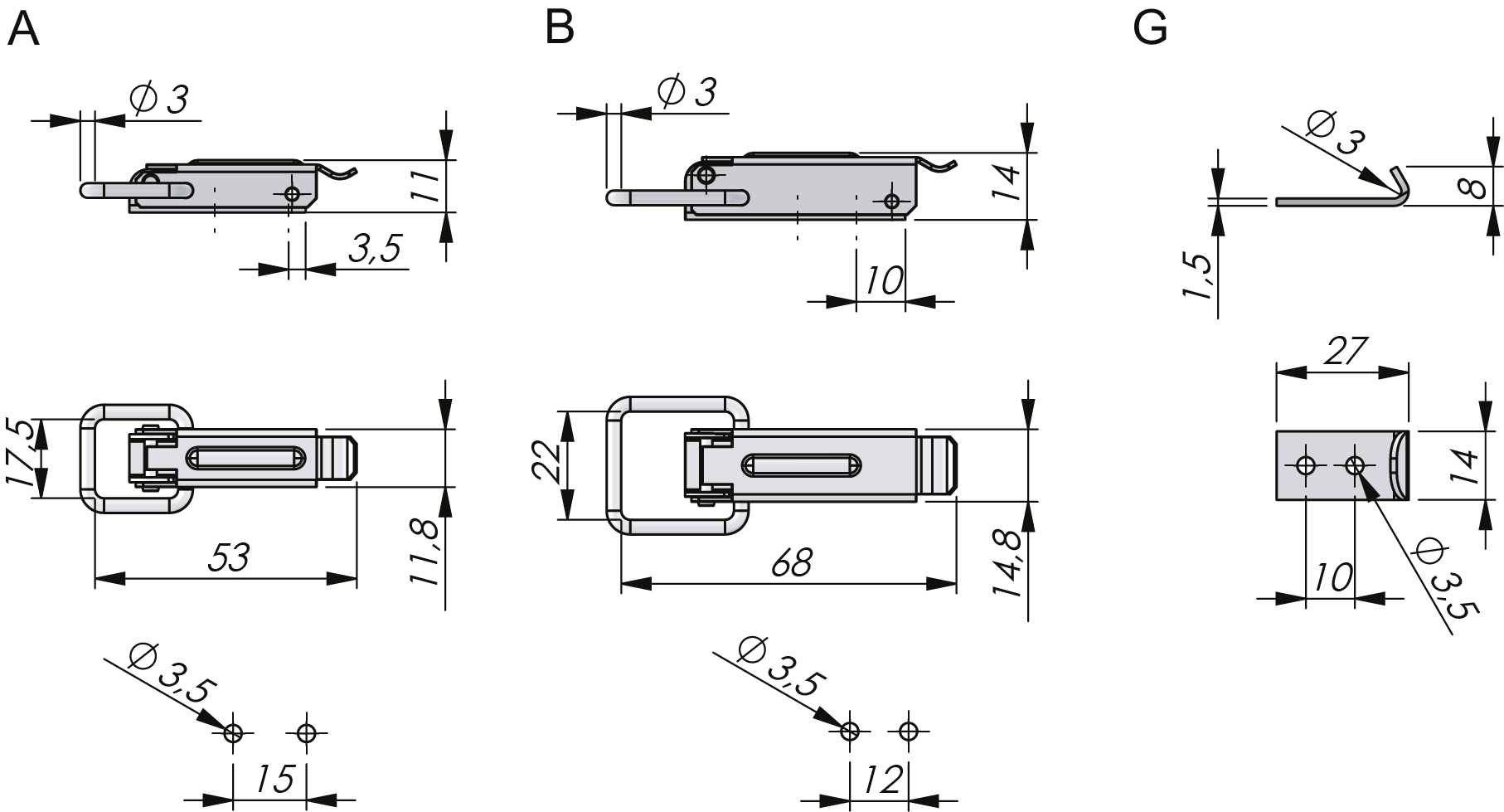 Pull-Down Catch & Striker Pull-Down Catch & Striker