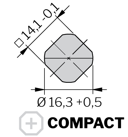 Cuarto de vuelta compacto 13.5 mm